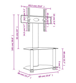 Meuble TV d'angle 2 niveaux pour 32-70 pouces noir