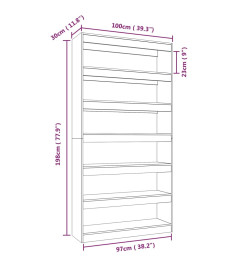 Bibliothèque/Cloison Chêne fumé 100x30x198 cm Bois ingénierie