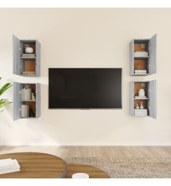 Meubles TV 4 pcs Sonoma gris 30,5x30x60 cm Bois d'ingénierie