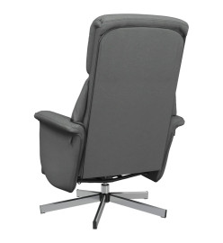 Fauteuil inclinable de massage et repose-pieds gris foncé tissu