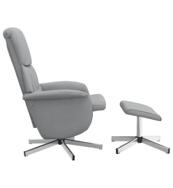 Fauteuil inclinable avec repose-pied gris clair tissu