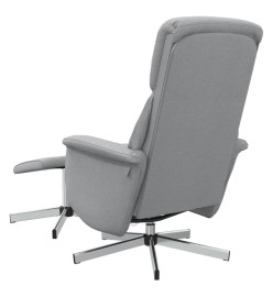 Fauteuil inclinable avec repose-pied gris clair tissu