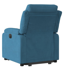 Fauteuil inclinable électrique bleu velours