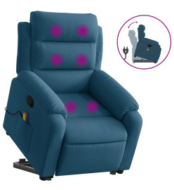 Fauteuil de massage inclinable Bleu Velours