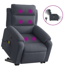 Fauteuil inclinable de massage électrique gris foncé velours