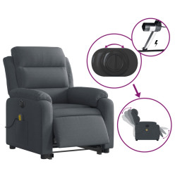 Fauteuil inclinable de massage électrique gris foncé velours