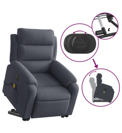 Fauteuil inclinable de massage électrique gris foncé velours