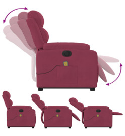 Fauteuil inclinable de massage électrique rouge bordeaux