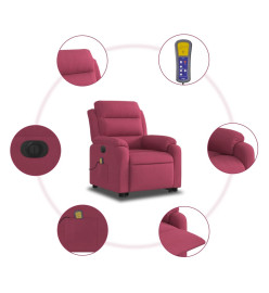 Fauteuil inclinable de massage électrique rouge bordeaux