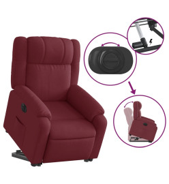 Fauteuil inclinable électrique rouge bordeaux tissu