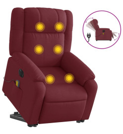 Fauteuil inclinable de massage électrique Rouge bordeaux Tissu