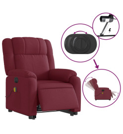 Fauteuil inclinable de massage électrique Rouge bordeaux Tissu