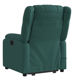 Fauteuil inclinable de massage Vert foncé Tissu