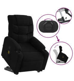 Fauteuil de massage inclinable Noir Tissu