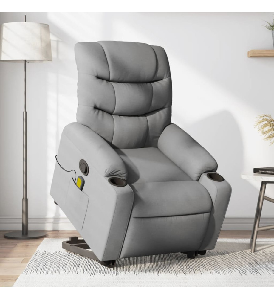 Fauteuil de massage inclinable Gris clair Tissu