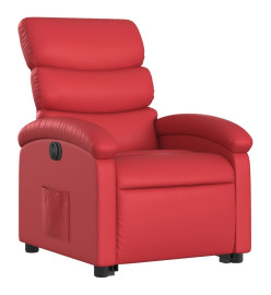 Fauteuil inclinable électrique rouge similicuir