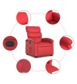 Fauteuil inclinable électrique rouge similicuir