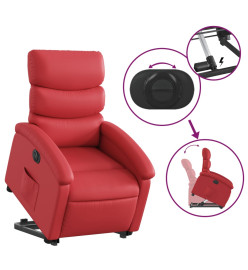 Fauteuil inclinable électrique rouge similicuir