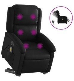 Fauteuil inclinable de massage électrique noir similicuir