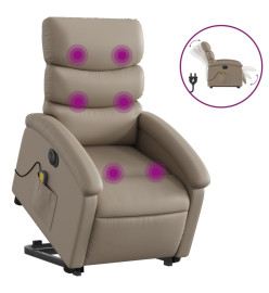 Fauteuil inclinable de massage électrique cappuccino similicuir