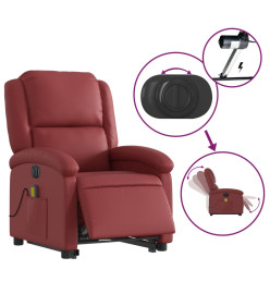 Fauteuil inclinable de massage électrique rouge bordeaux