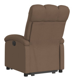 Fauteuil inclinable électrique marron tissu