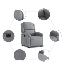 Fauteuil inclinable électrique gris clair tissu