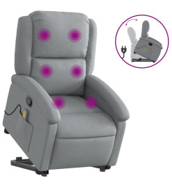 Fauteuil de massage inclinable Gris clair Tissu