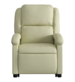 Fauteuil inclinable crème cuir véritable