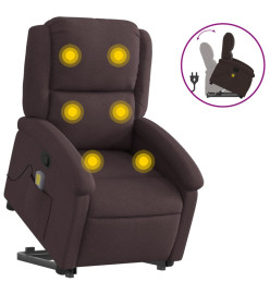 Fauteuil inclinable de massage Marron foncé Tissu