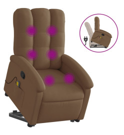 Fauteuil de massage inclinable Marron Tissu