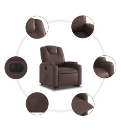 Fauteuil inclinable électrique marron similicuir