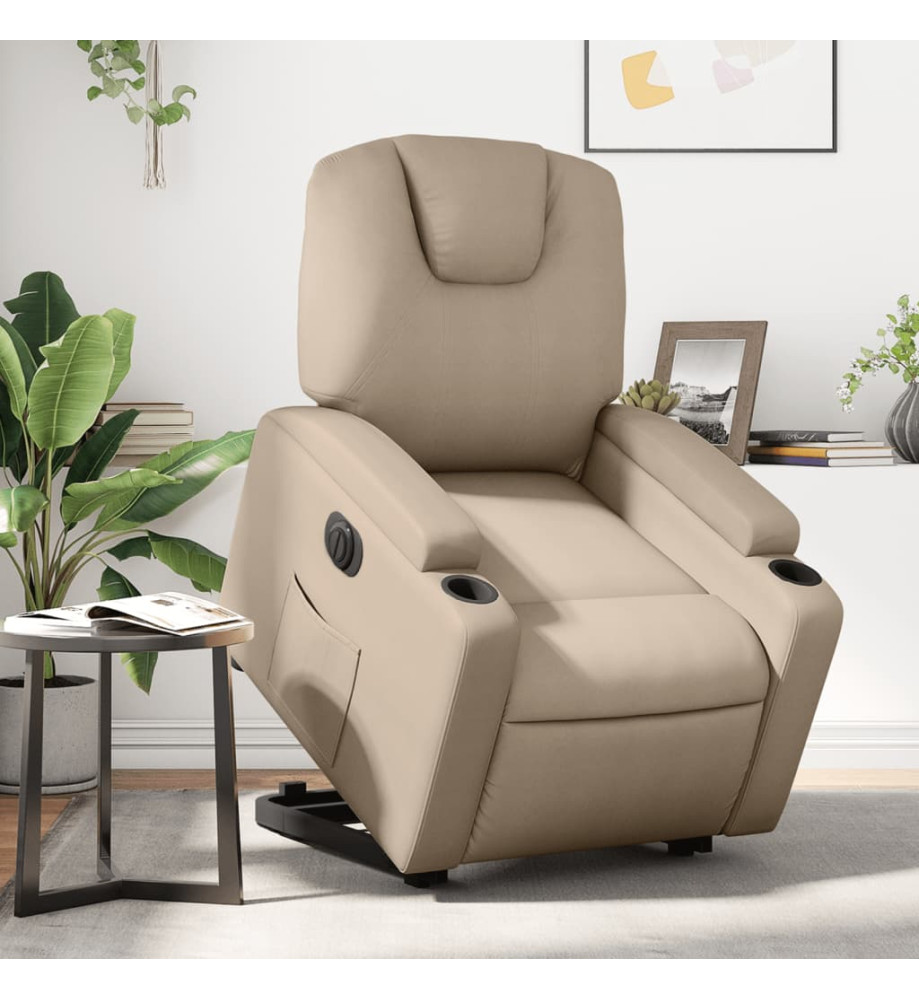 Fauteuil inclinable électrique cappuccino similicuir