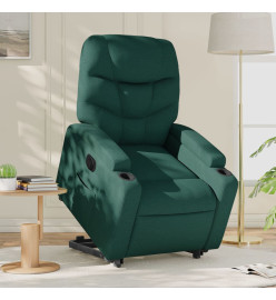 Fauteuil inclinable électrique vert foncé tissu