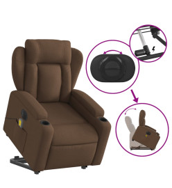 Fauteuil inclinable de massage électrique Marron Tissu