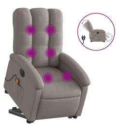 Fauteuil inclinable de massage électrique Taupe Tissu