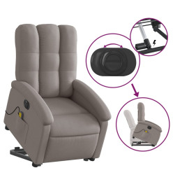 Fauteuil inclinable de massage électrique Taupe Tissu