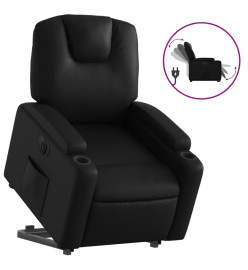 Fauteuil inclinable électrique noir similicuir