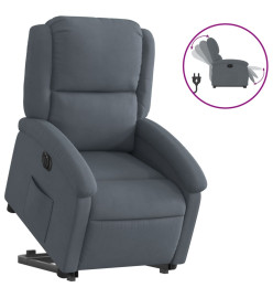 Fauteuil inclinable électrique gris foncé velours