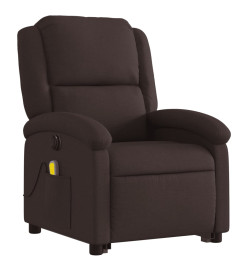 Fauteuil inclinable de massage électrique Marron foncé Tissu