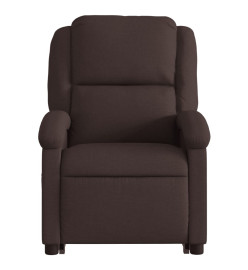 Fauteuil inclinable de massage électrique Marron foncé Tissu