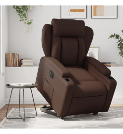 Fauteuil inclinable électrique marron similicuir