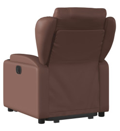 Fauteuil inclinable électrique marron similicuir