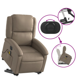 Fauteuil inclinable de massage électrique cappuccino similicuir