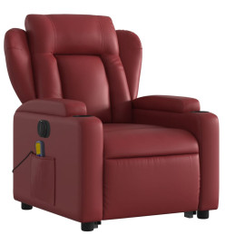 Fauteuil inclinable de massage électrique rouge bordeaux