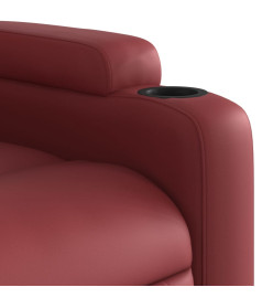 Fauteuil inclinable de massage électrique rouge bordeaux