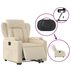 Fauteuil inclinable électrique crème tissu