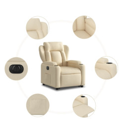 Fauteuil inclinable électrique crème tissu