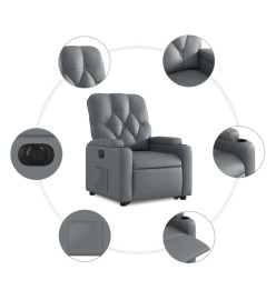 Fauteuil inclinable électrique gris similicuir