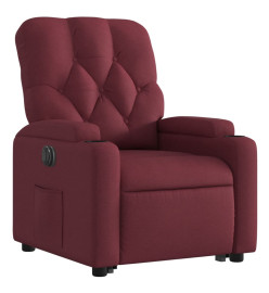 Fauteuil inclinable électrique rouge bordeaux tissu